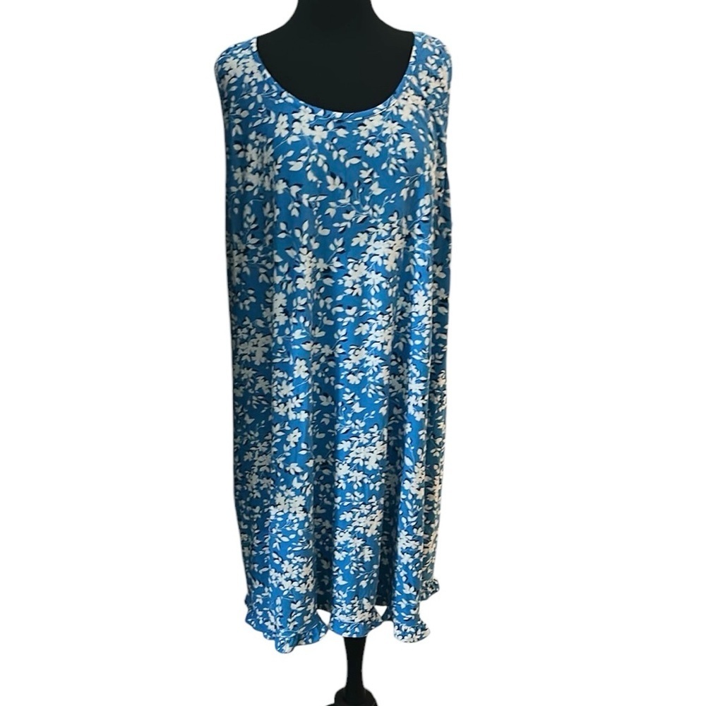 Draper James Blue and White Sleeveless Scoop Neck Floral Sundress Size XXL